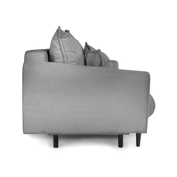 Pilkos spalvos iš kordinio velveto sulankstoma/su sandėliavimo vieta sofa 215 cm Bjork – Bonami Selection-image-4