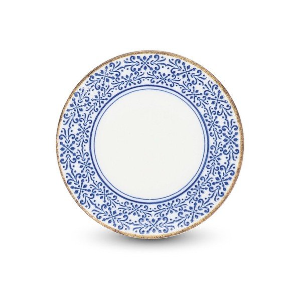 Baltos spalvos/mėlynos spalvos desertinė iš porceliano  lėkštė ø 16 cm Azul – BonBistro