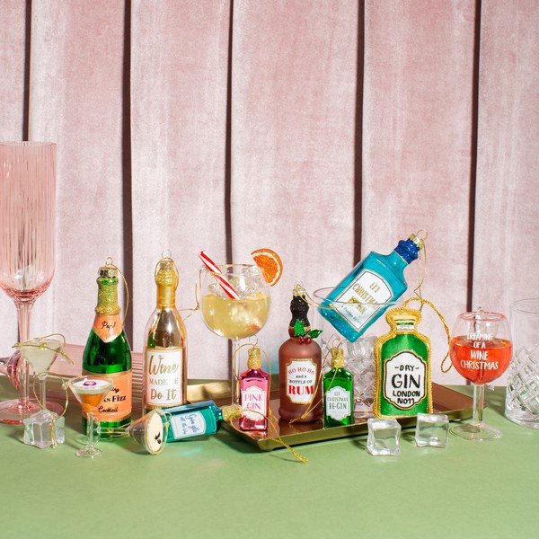 Iš stiklo eglutės papuošimai 3 vnt. 15,5 cm Martini Cocktail – Sass & Belle-image-4