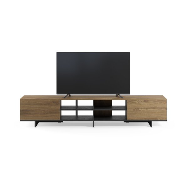 Juodos spalvos/natūralios spalvos TV spintelė iš ąžuolo 230x44x36 cm Cequoia – Marckeric-image-2