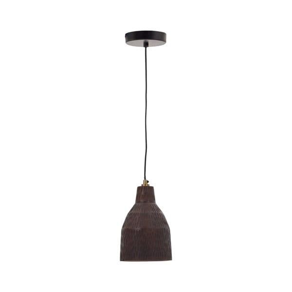 Juodos spalvos kabantis šviestuvas ø 15 cm su mediniu gaubtu Amire – Kave Home