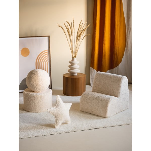 Kreminės spalvos iš boucle vaikiškas krėslas Cloud – Wigiwama-image-4