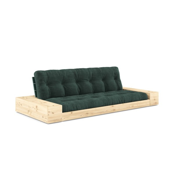 Sulankstoma sofa iš kordinio velveto tamsiai žalios spalvos 244 cm Base – Karup Design
