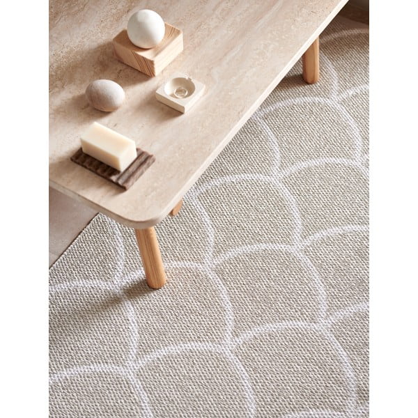 Kreminės spalvos lauko kilimas 70x150 cm Kotte Linen – Pappelina-image-1