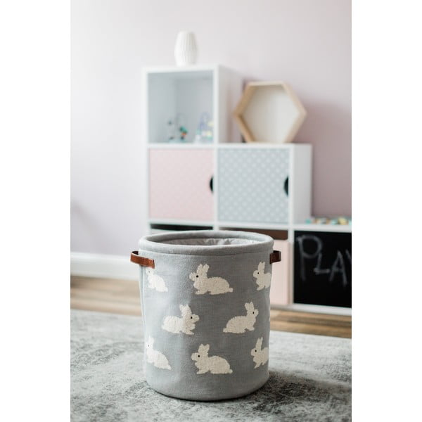 Pilkas medvilninis krepšelis Kindsgut Bunny-image-1