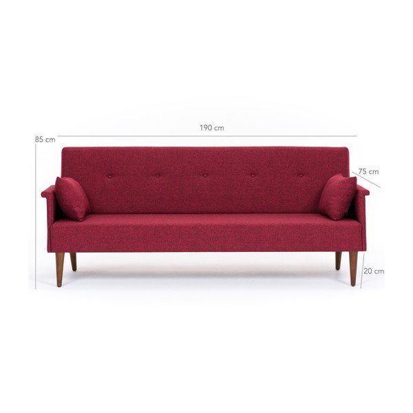 Bordo spalvos sofa-lova Balcab Julia-image-2
