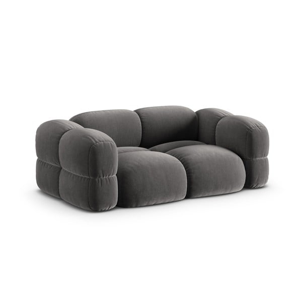 Pilkos spalvos iš velveto sofa 210 cm Loretto – Cosmopolitan Design-image-2