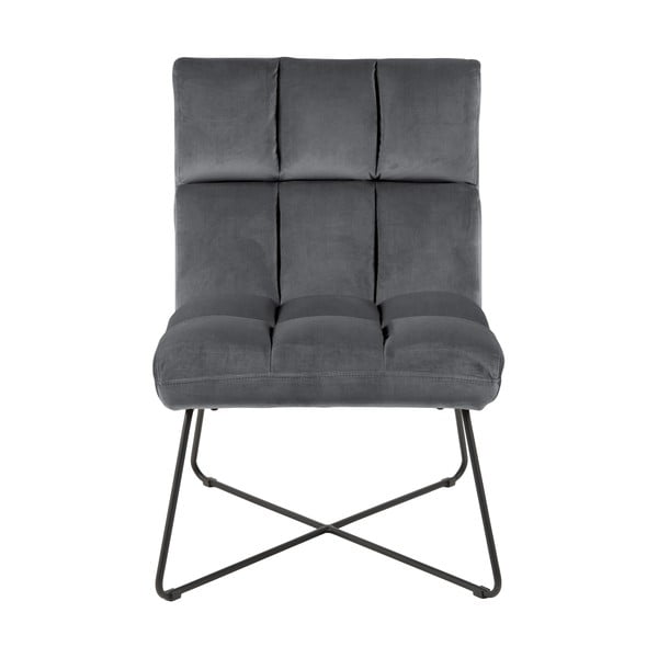 Iš velveto krėslas pilkos spalvos Alba – Actona-image-2