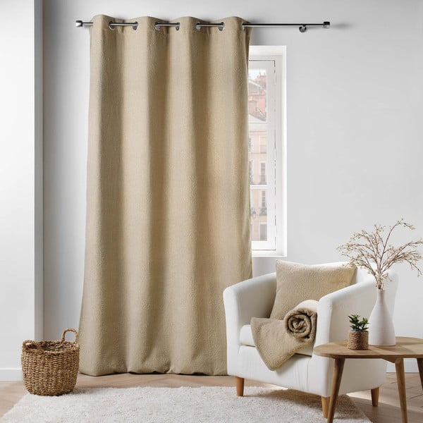 Iš boucle užuolaida smėlio spalvos 140x240 cm Wooly – douceur d'intérieur-image-3