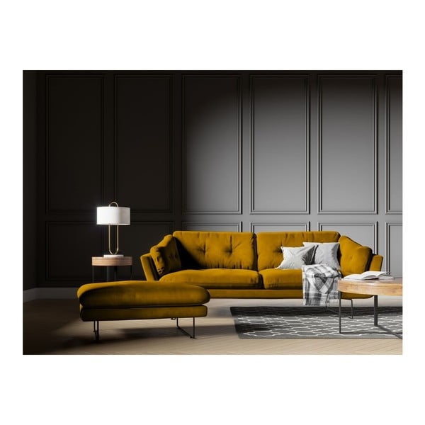 Geltonas aksominis pufas Windsor & Co Sofas Gravity-image-3