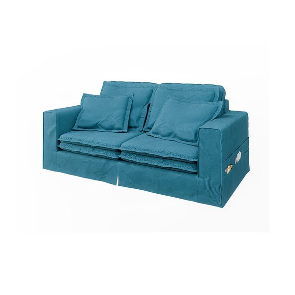 Šviesiai mėlynos spalvos sofa 196 cm Nora – Ropez-image-2