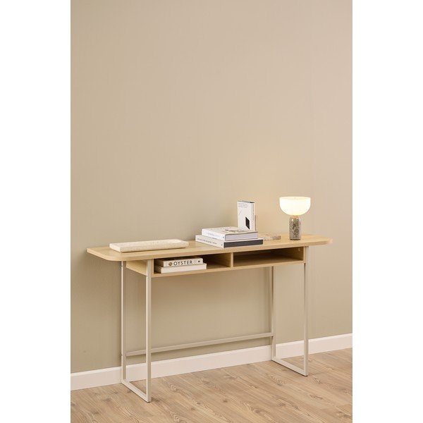 Natūralios spalvos konsolinis staliukas iš ąžuolo 40x140 cm Darlington – Actona-image-1