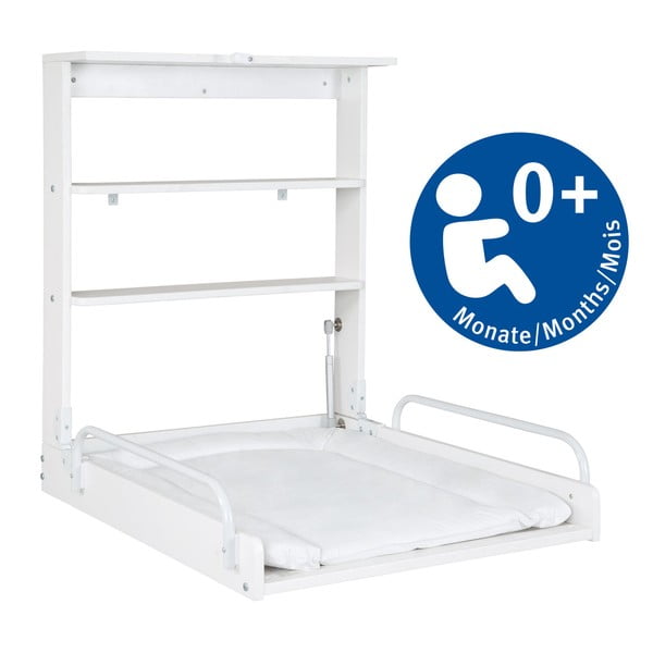 Baltos spalvos prie sienos tvirtinamas vystymo stalas Vogeltanz – Roba-image-4