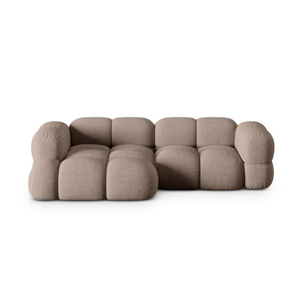 Rudos spalvos kampinė sofa (su kairiuoju kampu/su gultu) Loretto – Cosmopolitan Design