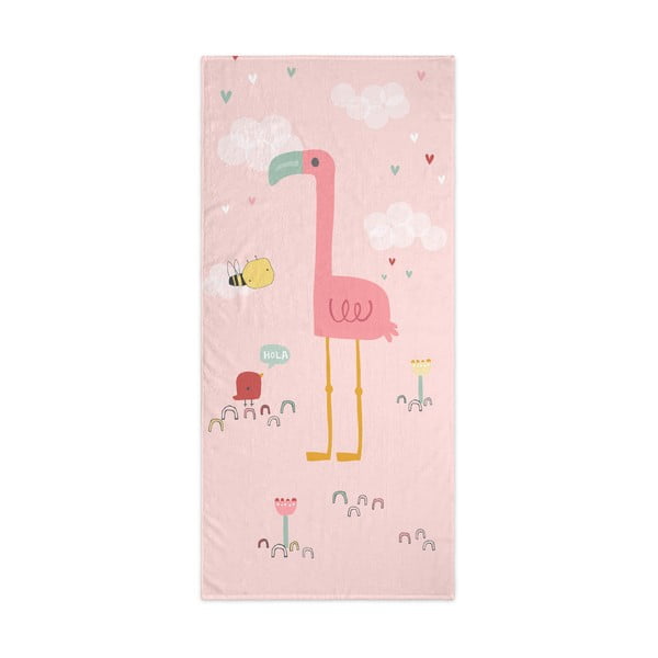 Šviesiai rožinis kūdikių rankšluostis 150x70 cm Hola - Moshi Moshi