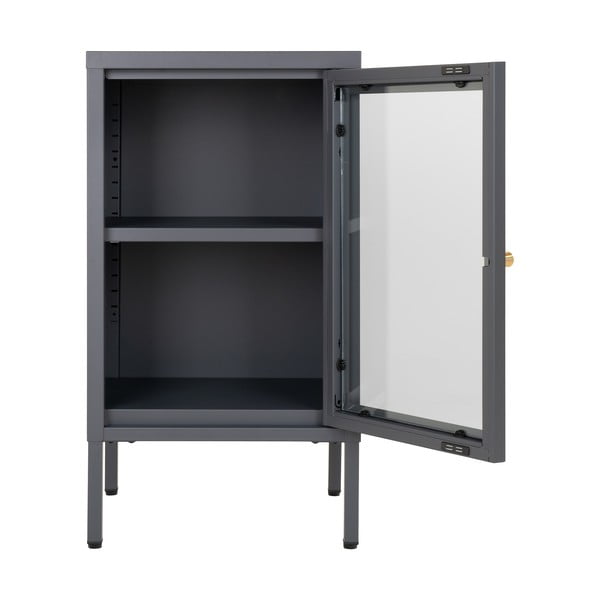 Iš metalo vitrina pilkos spalvos 38x70 cm Dalby – House Nordic-image-3