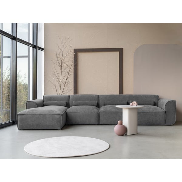 Kampinė sofa pilkos spalvos (su kairiuoju kampu) Flex Felix – Miuform-image-1