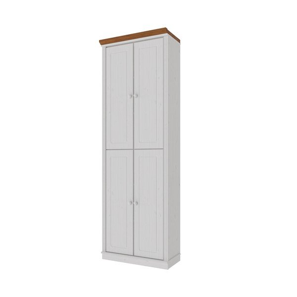 Baltos spalvos/gintarinės spalvos iš pušies masyvo spintelė 74x223x37 cm Anita – Støraa-image-2