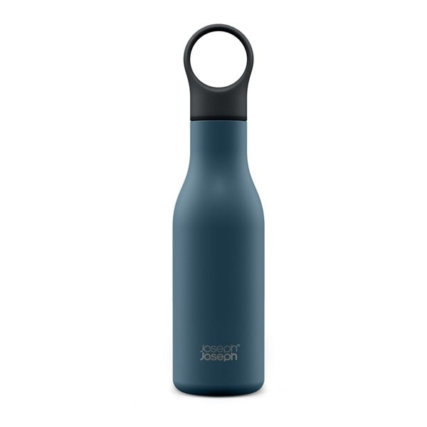 Butelis tamsiai mėlynos spalvos iš nerūdijančio plieno Kelioninis buteliukas 500 ml Loop – Joseph Joseph