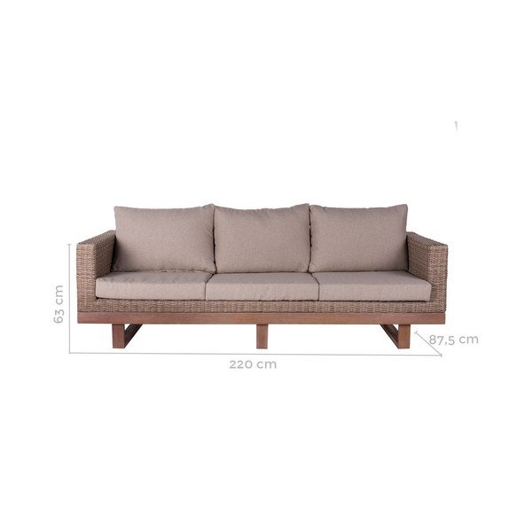 Smėlio spalvos rotango sodo sofa Patsy - LDK Garden-image-3