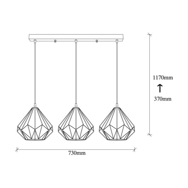 Kabantis šviestuvas juodos spalvos su metaliniu gaubtu Diamond – Opviq lights-image-4