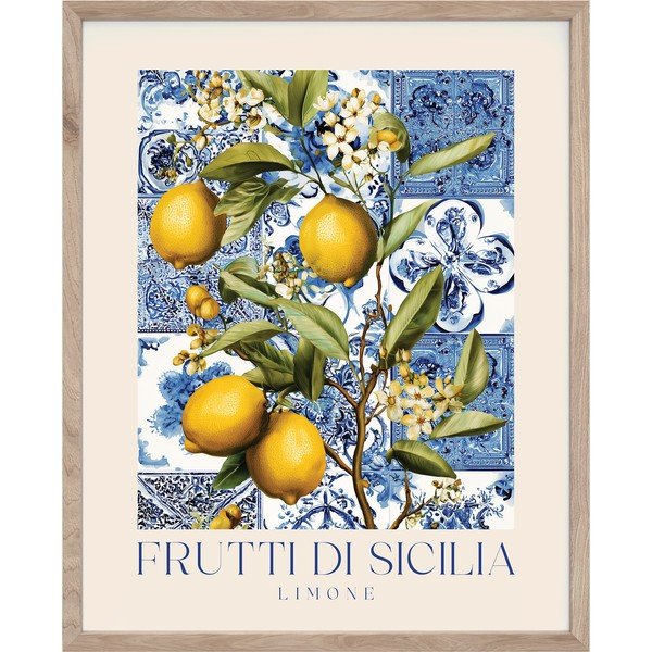 Spausdintas paveikslas su rėmeliu 40x50 cm Sicilia – Styler