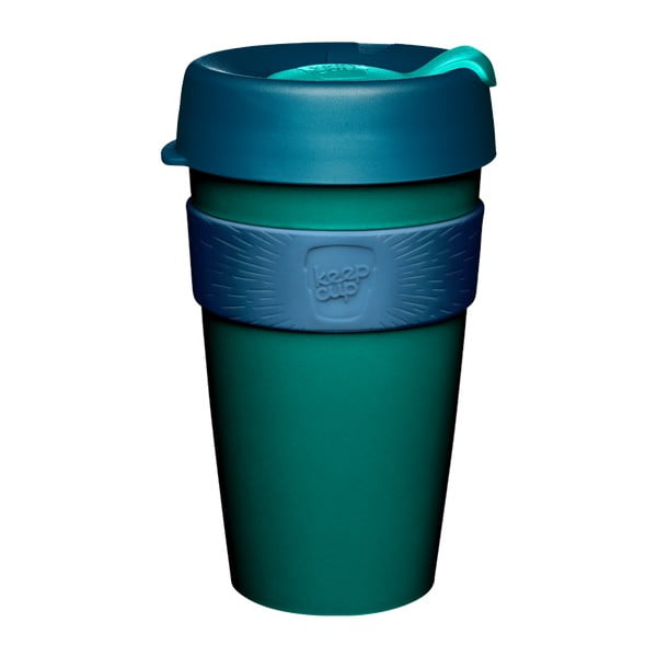 Žalios ir mėlynos spalvos kelioninis puodelis su dangteliu KeepCup Polaris, 454 ml