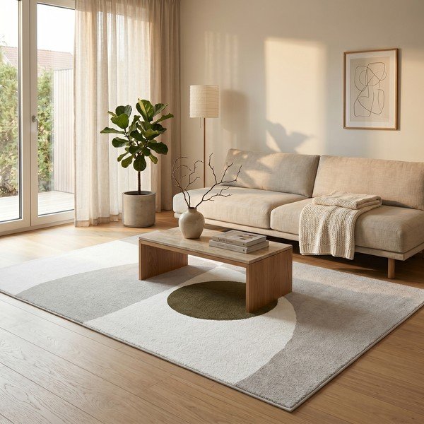Smėlio spalvos/kreminės spalvos kilimas 120x170 cm Martini – ESTE-image-1