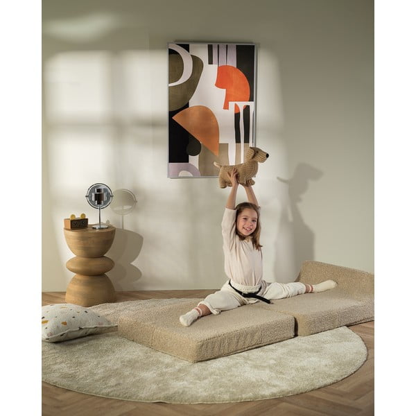 Šviesiai rudos spalvos iš boucle vaikiškas krėslas Flipster – Wigiwama-image-4