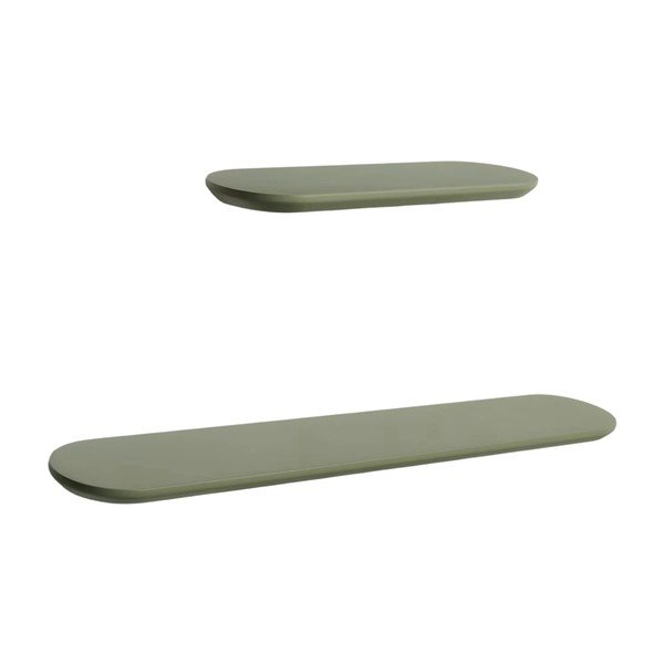 Žalios spalvos sieninės lentynos 2 vnt. 55 cm Arely – Kave Home