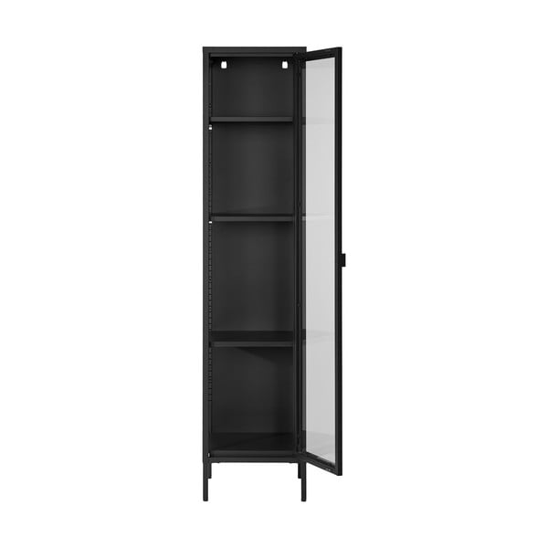 Iš metalo vitrina juodos spalvos 40x180 cm Brisbane – House Nordic-image-2