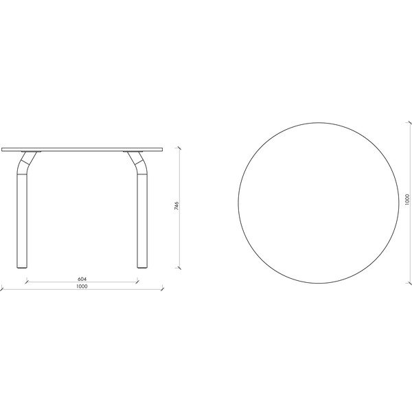 Apvalios formos valgomojo stalas su ąžuolo dekoro stalviršiu ø 100 cm Meko – noo.ma-image-3