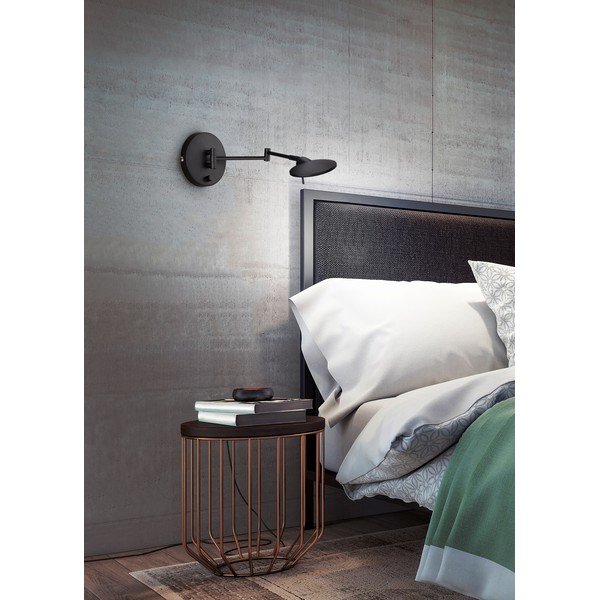 Matinės juodos spalvos sieninė lempa LED su sulankstoma konstrukcija/su pritemdymo funkcija Kazan – Trio-image-1