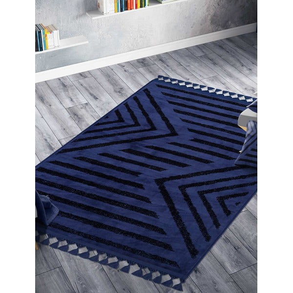 Mėlynas plaunamas kilimas 200x100 cm - Vitaus-image-1