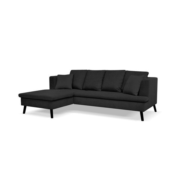 Juodos spalvos sofa keturiems asmenims su šezlongu dešinėje pusėje Cosmopolitan Design Hamptons-image-1