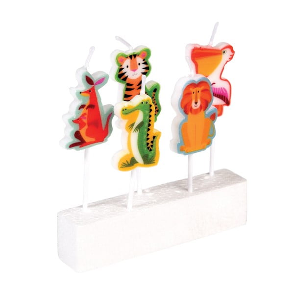 Žvakės tortui 5 vnt. Colourful Creatures – Rex London-image-2