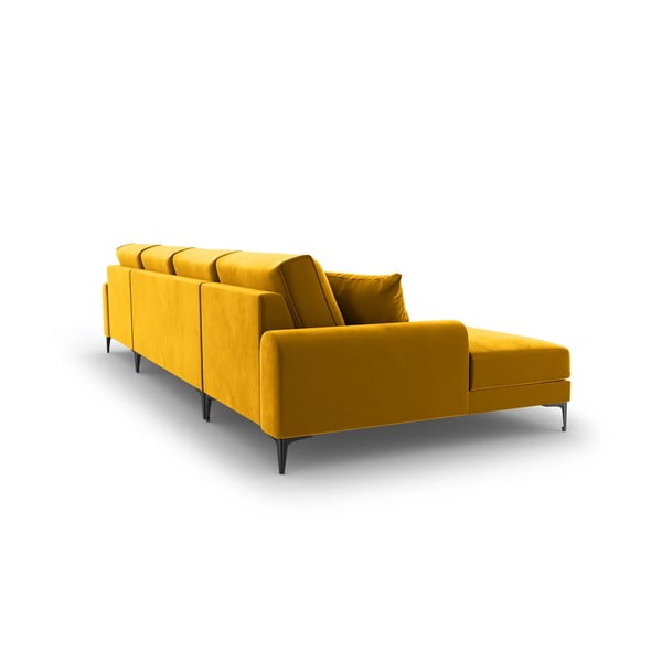 Geltona aksominė U formos sofa Mazzini Sofas Madara-image-3