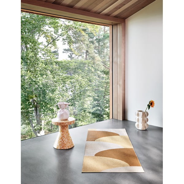 Ochros spalvos lauko kilimas 70x270 cm Hill Ochre Pale Yellow – Pappelina-image-3