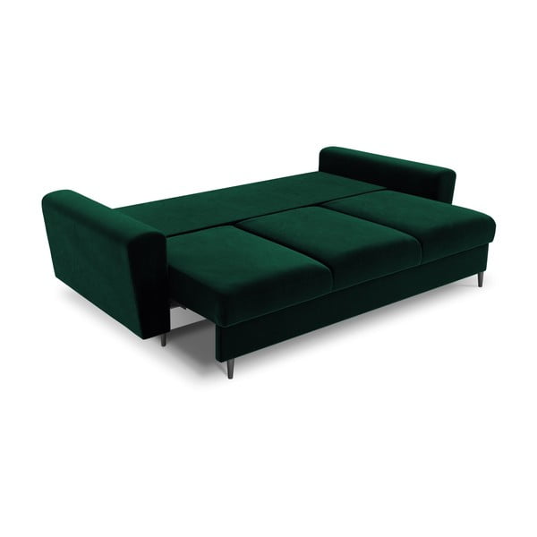 Žalios spalvos iš velveto sulankstoma/su sandėliavimo vieta sofa 235 cm Kyoto – Cosmopolitan Design-image-2
