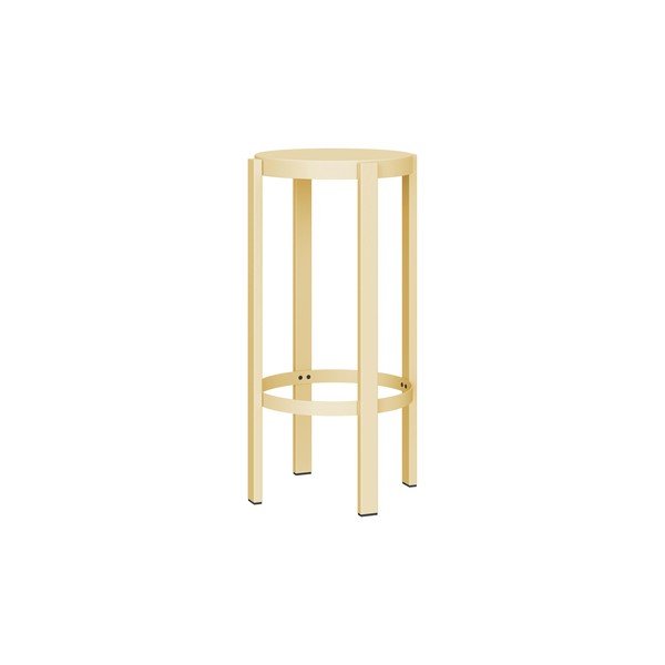 Geltonos spalvos iš plieno baro taburetė (sėdynės aukštis 75 cm) Doon – noo.ma