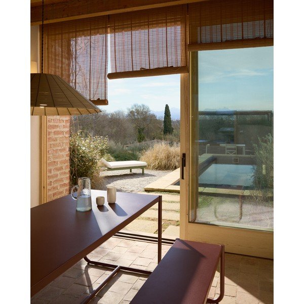 Bordo spalvos iš metalo sodo valgomojo komplektas 4 žmonėms Sotil – Kave Home-image-2