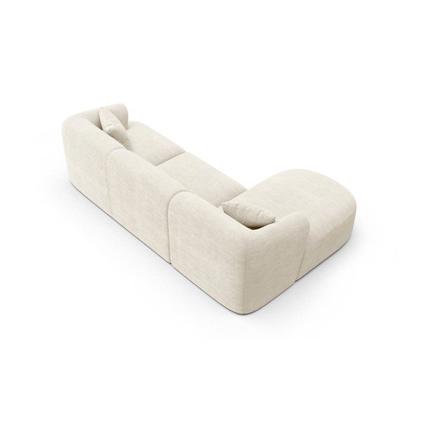 Smėlio spalvos kampinė sofa iš kordinio velveto (su kairiuoju kampu/su gultu) Campi – Cosmopolitan Design-image-3
