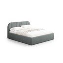 Tamsiai pilkos spalvos dvigulė lova audiniu dengta su sandėliavimo vieta su lovos grotelėmis 140x200 cm Juno – Windsor & Co Sofas