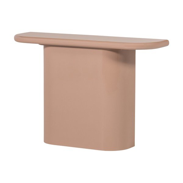 Šviesiai rožinės spalvos blizgus konsolinis staliukas 30x120 cm Nocta – WOOOD