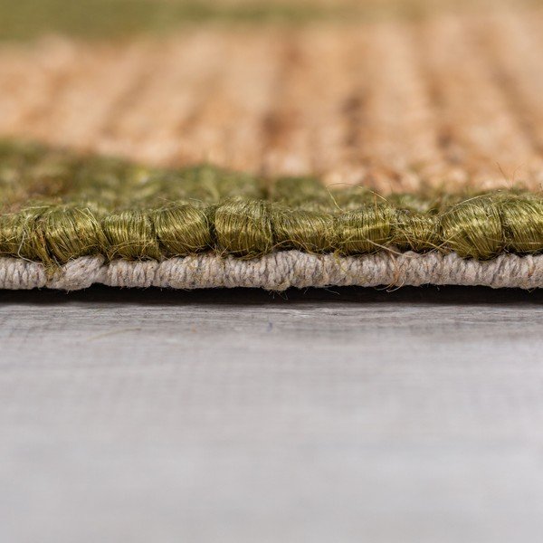 Rankų darbo žalios spalvos/natūralios spalvos kilimas iš džiuto mišinio 120x170 cm Effie Diamond – Flair Rugs-image-4