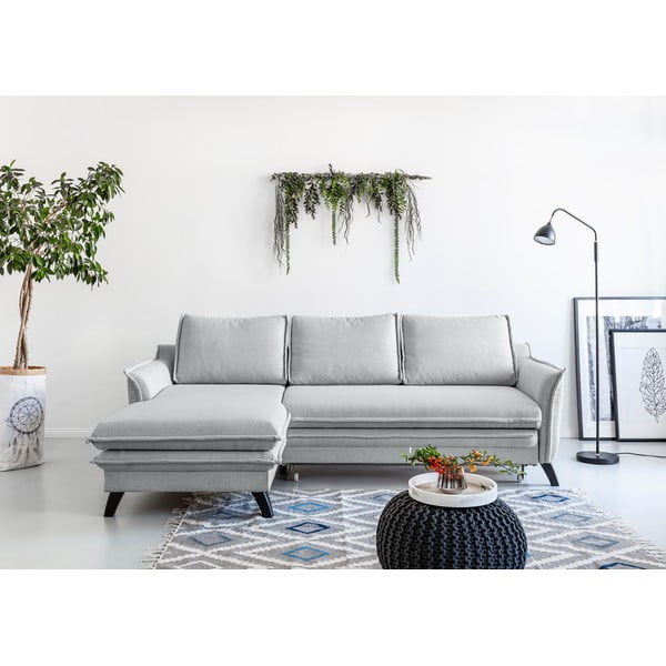 Šviesiai pilka sofa-lova Miuform Charming Charlie, kairysis kampas-image-1