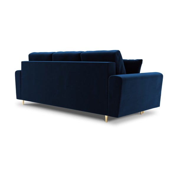 Mėlynos spalvos iš velveto sulankstoma/su sandėliavimo vieta sofa 235 cm Kyoto – Cosmopolitan Design-image-3