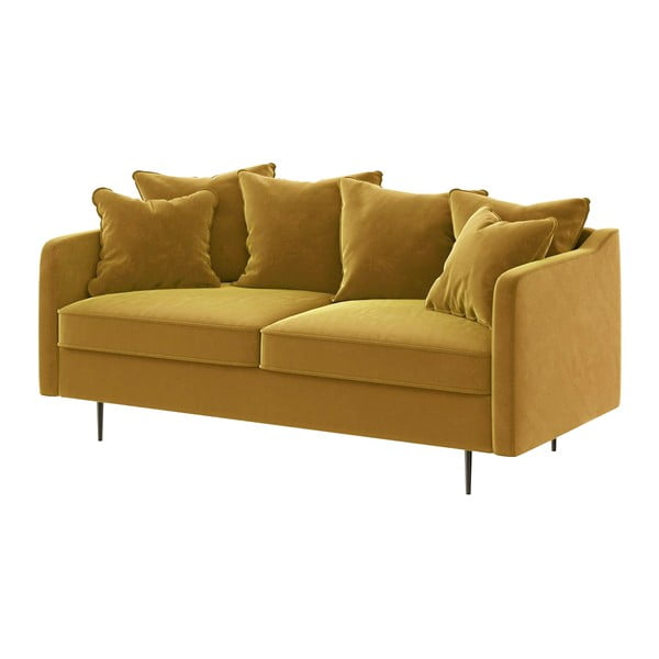 Geltona aksominė sofa Ghado Esme, 176 cm-image-2