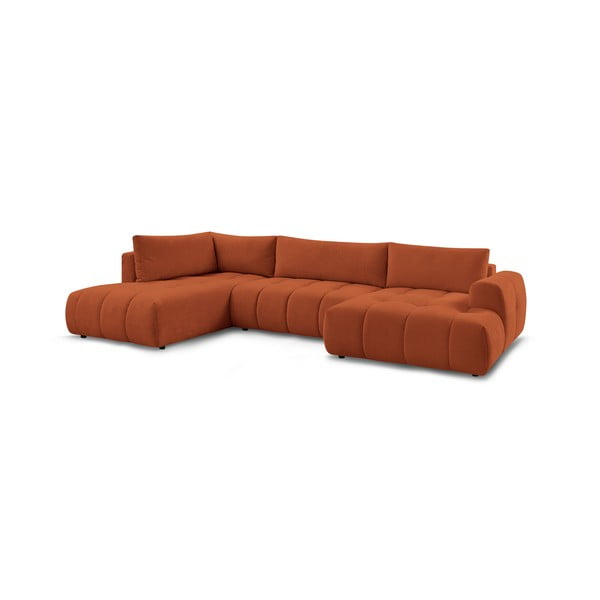 Raudonos plytų spalvos sulankstoma/su sandėliavimo vieta kampinė sofa (su kairiuoju kampu/„U“ formos) Fuji – Bobochic Paris-image-3