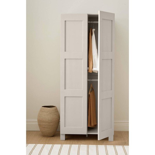 Pilkai smėlinės spalvos iš MDF plokštės pakabinama drabužių spinta 80x190x61 cm Ben – Ellos Home-image-1